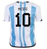 Argentina Three Star 22/23 Youth Home Jersey By Adidas Lionel Messi