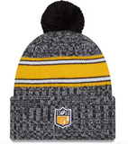 Pittsburgh Steelers New Era 2023 Sideline Cuffed Knit Hat With Pom