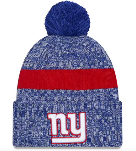 New York Giants New Era 2023 Sideline Cuffed Knit Hat With Pom
