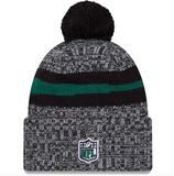 New York Jets New Era 2023 Sideline Cuffed Knit Hat With Pom
