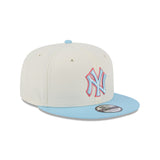New York Yankees New Era Sky Cream/Pink Spring Color Two-Tone 9Fifty Snapback Hat
