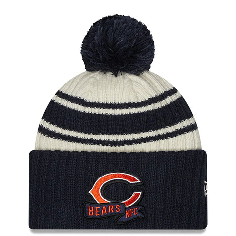 Chicago Bears 2022 New Era On Field Sports Cuffed Pom Knit
