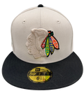 Chicago Blackhawks New Era Vintage Stone/Black Wood 59FIFTY Fitted Hat