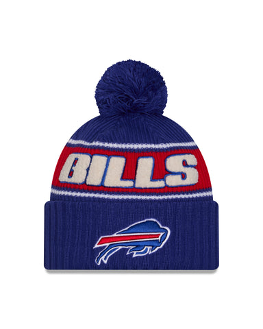 Buffalo Bills New Era 2024 Sideline Cuffed Knit Hat With Pom