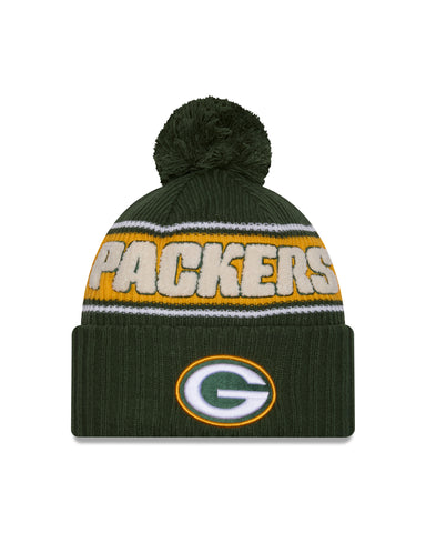 Green Bay Packers New Era 2024 Sideline Cuffed Knit Hat With Pom