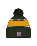 Green Bay Packers New Era 2024 Sideline Cuffed Knit Hat With Pom