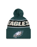 Philadelphia Eagles New Era 2024 Sideline Cuffed Knit Hat With Pom Green