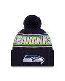 Seattle Seahawks New Era 2024 Sideline Cuffed Knit Hat With Pom