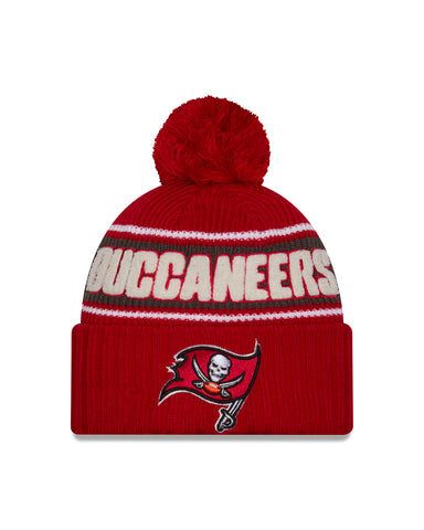 Tampa Bay Buccaneers New Era 2024 Sideline Cuffed Knit Hat With Pom