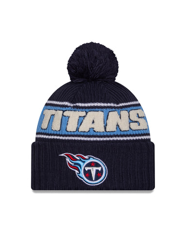 Tennessee Titans New Era 2024 Sideline Cuffed Knit Hat With Pom