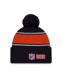 Chicago Bears New Era 2024 Sideline Cuffed Knit Hat With Pom