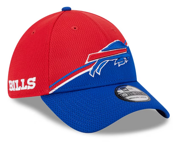 New Era / Men's Buffalo Bills Blue Sideline 2021 Home 39Thirty Stretch Fit  Hat