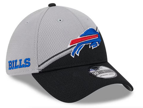 Buffalo Bills New Era 2023 Sideline 39THIRTY Flex Hat - Grey/Black