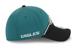 Philadelphia Eagles New Era 2023 Sideline 39THIRTY Flex Hat - Midnight Green/Black
