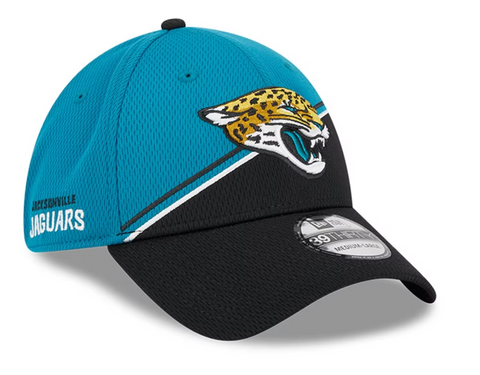Jacksonville Jaguars New Era 2023 Sideline 39THIRTY Flex Hat - Green/Black