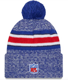 Buffalo Bills  New Era 2023 Sideline Cuffed Knit Hat With Pom -Blue