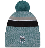 Philadelphia Eagles New Era 2023 Sideline Cuffed Knit Hat With Pom