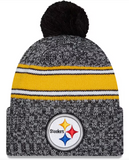 Pittsburgh Steelers New Era 2023 Sideline Cuffed Knit Hat With Pom
