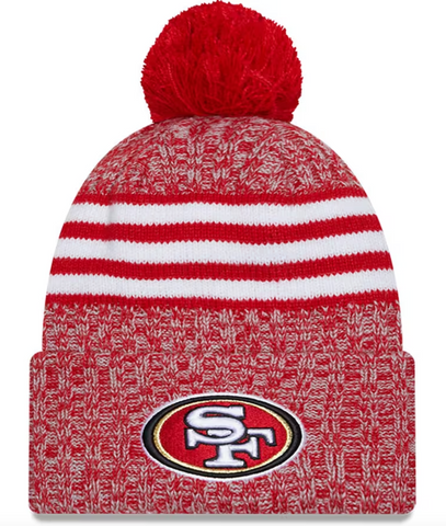 San Fransisco 49ERS  New Era 2023 Sideline Cuffed Knit Hat With Pom