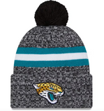 Jacksonville Jaguars New Era 2023 Sideline Cuffed Knit Hat With Pom