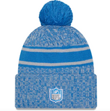 Detroit Lions New Era 2023 Sideline Cuffed Knit Hat With Pom