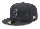 New York Mets 2024 New Era Graphite City Connect 59FIFTY Fitted Hat