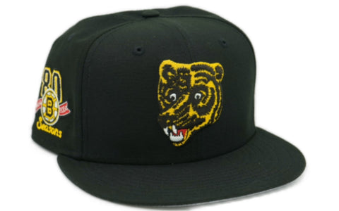 Boston Bruins New Era Vintage Black 80th Anniversary side patch 59FIFTY Fitted Hat