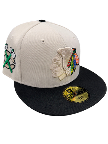 Chicago Blackhawks New Era Vintage Stone/Black Wood 59FIFTY Fitted Hat