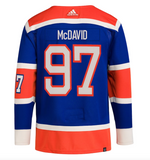 Edmonton Oilers adidas Royal 2023 NHL Heritage Classic Primegreen Authentic Jersey- Connor McDavid