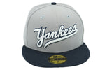 New York Yankees New Era Grey/Navy Two Tone Script 59FIFTY Fitted Hat