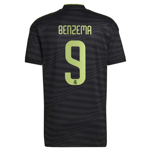 Karim Benzema Real Madrid 2022/23 Adidas Third Jersey Black