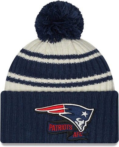 New England Patriots 2022 New Era On Field Sports Cuffed Pom Knit