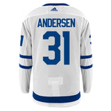 Frederik Anderson Toronto Maple Leafs Adidas White Away Jersey
