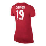 Alphonso Davies Red Canada Soccer Legend Name & Number Women's Nike T-Shirt
