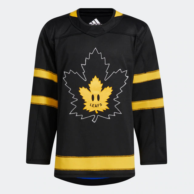Adidas Toronto Maple Leafs No44 Morgan Rielly Men's 2019 Black Golden Edition OVO Branded Stitched NHL Jersey