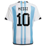 Argentina Men's 2022 World Cup Home White Adidas Jersey Lionel Messi