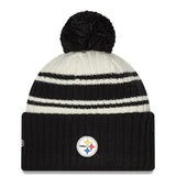 Pittsburgh Steelers 2022 New Era On Field Sports Cuffed Pom Knit