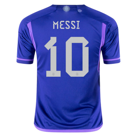 Argentina Men's 2022 World Cup Away Purple Adidas Jersey Lionel Messi