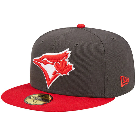 Toronto Blue Jays New Era Charcoal/Red Two-Tone Color Pack 59FIFTY Fitted Hat
