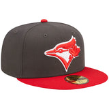 Toronto Blue Jays New Era Charcoal/Red Two-Tone Color Pack 59FIFTY Fitted Hat