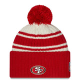 San Francisco 49ers 2022 New Era On Field Sports Cuffed Pom Knit