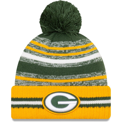Green Bay Packers 2021 New Era On Field Sports Cuffed Pom Knit