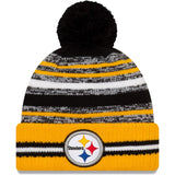 Pittsburgh Steelers 2021 New Era On Field Sports Cuffed Pom Knit