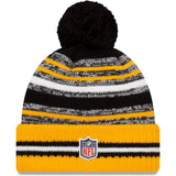 Pittsburgh Steelers 2021 New Era On Field Sports Cuffed Pom Knit