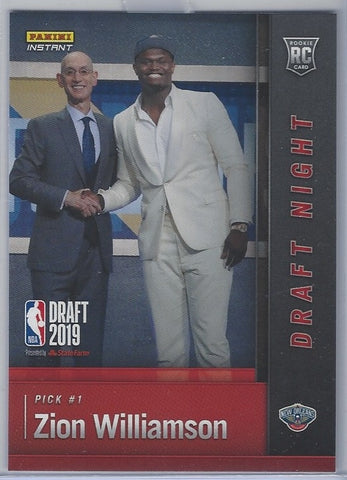 Zion Williamson 2019-2020 Panini Instant Draft Night RC #DN-ZW 1st Overall